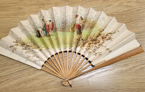 Victorian bamboo handled fan - bamboo,