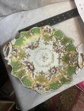 Coalport Batwing Green Serving Dish 27x5cm Best Colour Antique Victorian
