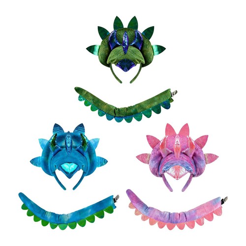 Dinosaur headband with tail - headband,