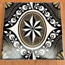 Vintage 1960's Carter Poole Pottery 6" ceramic Tile studio art mid century