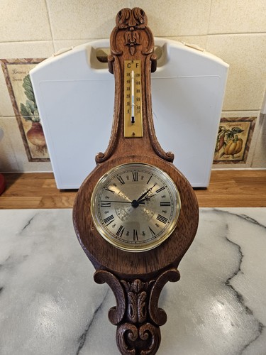 Large wooden wall clock with - wooden,