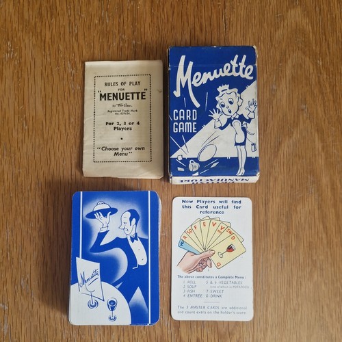 Menuette card game - card, pepys