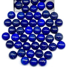 64 Pcs Natural Untreated Lapis Lazuli 9mm Round Loose Cabochon Gemstones Lot