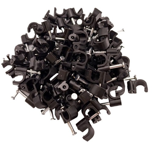 Black round cable - cable, clips