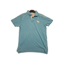 Vintage Y2K Abercrombie Fitch Mens Muscle Polo Sz L Royal Blue Moose Streetwear