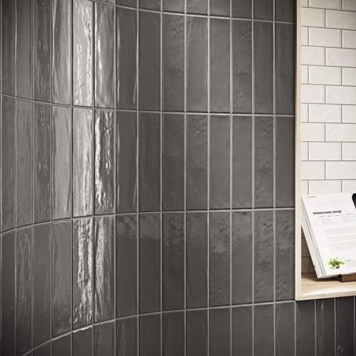 Rustic graphite subway tile - rustic,