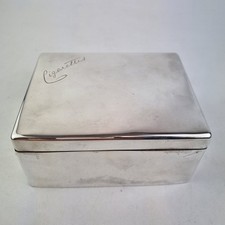 Antique Victorian Solid Silver Mounted Cigarette Box George Wilkinson 1889 
