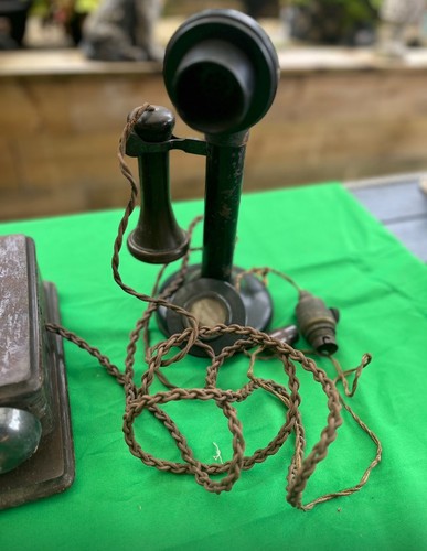 Pair antique candlestick - of,