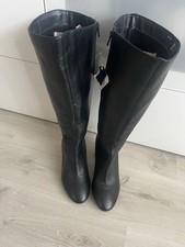 BN Simply Be Size 5E Wide Fit Long Leather Boots With Zip. Super Curvy Calf.
