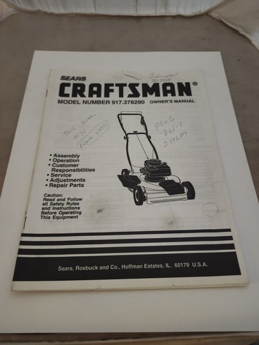 Vtg craftsman owners manual - vtg,