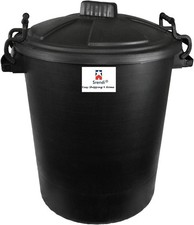 50l plastic black bin with - 50l,