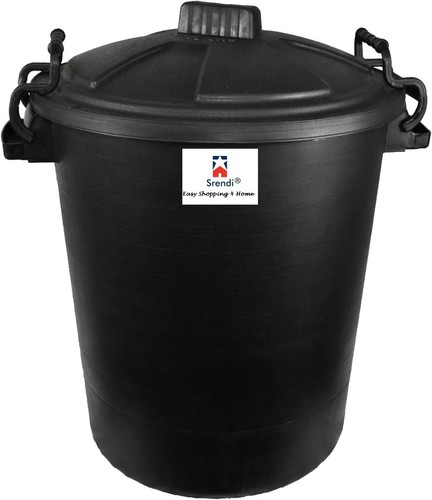 50l plastic black bin - plastic,