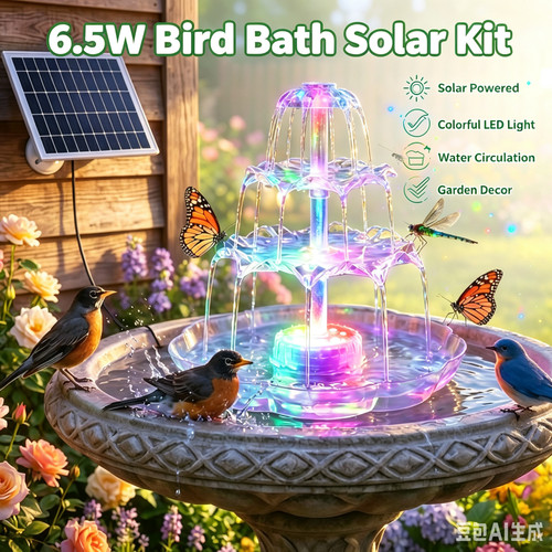 Solar fountain led color - 6.5w,