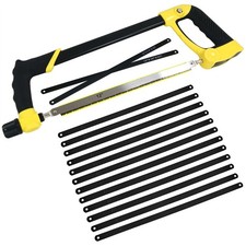 300mm Hacksaw + 15 x Carbon Steel Blades 12" Heavy Duty Hack Saw Non Slip Handle