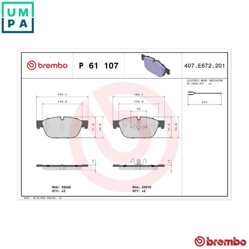 Brake pad set disc - brake, 61