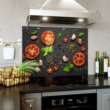 Glass Splashback Kitchen Tile Cooker Panel ANY SIZE Vegetables Pattern Food 0555