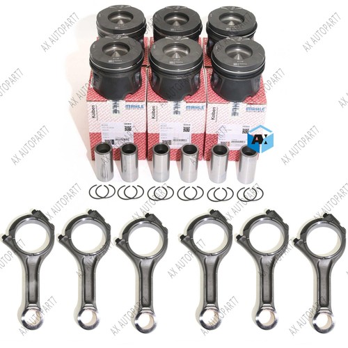 Con rods pistons - +, &