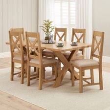 Dining Table and 6 Cross Back