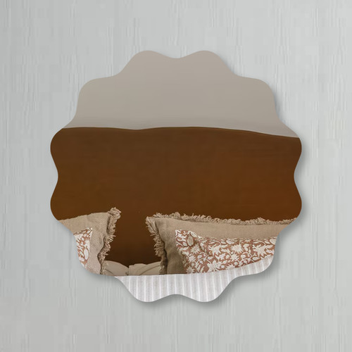 Round scalloped mirror acrylic - round,