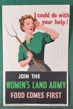 MILITARY Original WW2 LAND ARMY POSTER ` I COULD DO WITH YOUR HELP `  (Y153)
