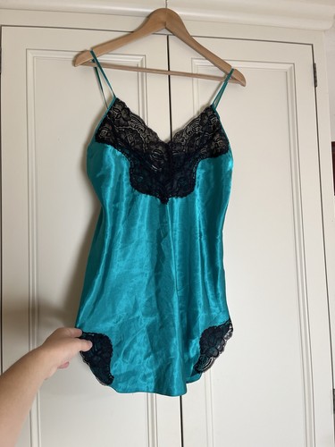 Turquoise satin top night - turquoise,