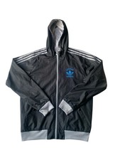 Adidas Allcourt Reversible Jacket Mens Large Black Grey Windbreaker 2009