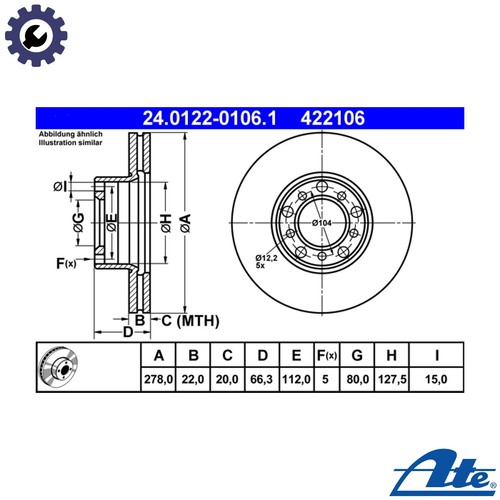 Brake disc 0122 0106 - brake,