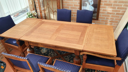 Antique real oak dining - antique, table