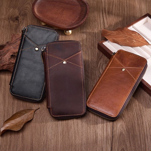 Cowhide leather pencil case - cowhide,