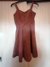 GIRLS BROWN CORD DUNGAREE DRESS SHIEN 14 YRS (T8) 