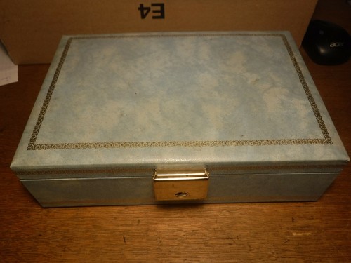 Large grey blue leatherette - large,