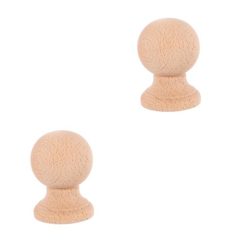 2pcs round wood - 2pcs, finials