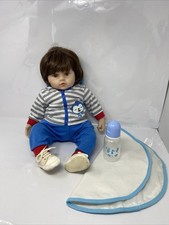 baby reborn doll in monkey baby vest & jacket Suit 22” Pink Eyes Blanket Bottle