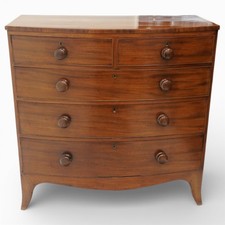 Early 19th C Bow-Fronted Chest