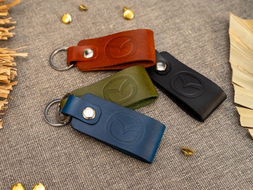 Mazda leather keyring - leather, high