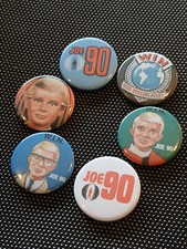 Set of 6 Joe 90 Button Badges