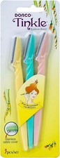 TINKLE Eyebrow RAZOR by DORCO | Trimmer Bikini Facial Hair Shaver | 3 Piece Set