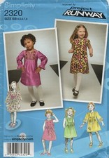 Simplicity Sew Pattern 2320 Project Runway Dress Front Yoke Pleats CHILD 4 - 8