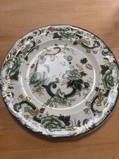 Masons Chartreuse Ironstone Dinner Plates Green Gold 27cm. Excellent Condition.