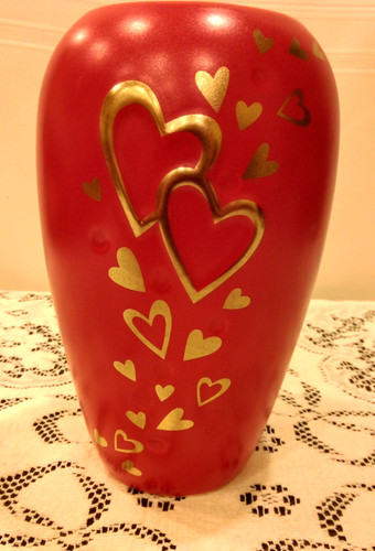 Ceramic red vase - ceramic,