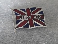 Leeds United FC SC LUFC Pin Badge Elland Road Utd White  Rare Union Jack Flag