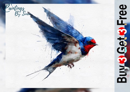 Swallow flight watercolor - in,