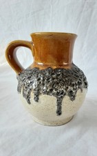 W Germany Bay Keramik Art Pottery Vase MCM Fat Lava Browns Volcanic 15cm
