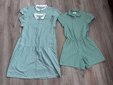 Girls Green Gingham School