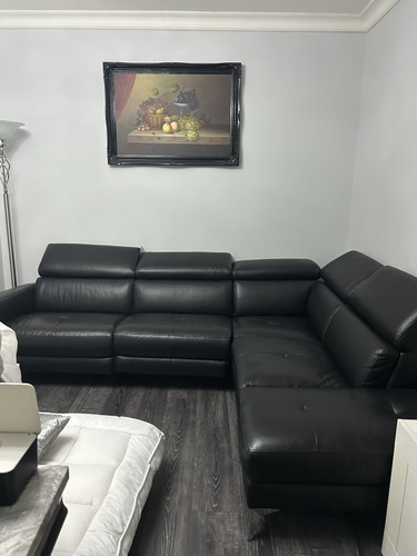 Leather sofa suite - leather,