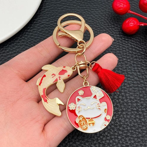 Lucky cat keychain - keychain,