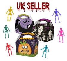 Halloween Spooky Trick Treat Food Boxes & Skeletons Meal Box Kids Party Bag