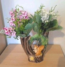 Hornsea Fauna No.74 Squirrel & Tree Double Vase – 1950s Mid-Century Pottery