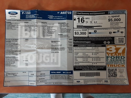 Build sheet ford - build,