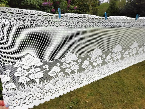 French vintage lace net cafe - french,